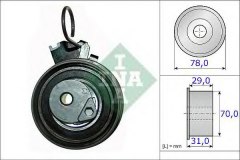 531 0532 10_ролик грм 78 для KIA CEED Наклонная задняя часть (ED) 2.0 2006-2012, код двигателя G4GC, V см3 1975, кВт 105, л.с. 143, бензин, Ina 531053210