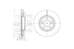 BG4011_диск тормозной передний Hyunadi Sonata V 3.3 05 для HYUNDAI NF V (NF) 3.3 2008-2010, код двигателя G6DB, V см3 3342, кВт 184, л.с. 250, бензин, Delphi BG4011
