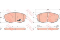 Колодки тормозные передние для MAZDA 6 Hatchback (GH) 1.8 MZR 2007-2013, код двигателя L813, V см3 1798, кВт 88, л.с. 120, бензин, TRW/Lucas GDB3309