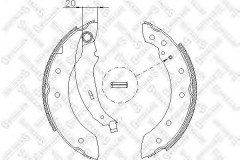 Комплект тормозных колодок для RENAULT CLIO II (BB0/1/2_, CB0/1/2_) 1.4 16V (B/CB0P) 2000-, код двигателя K4J 710,K4J 711,K4J 712,K4J 713, V см3 1390, кВт 72, л.с. 98, бензин, Stellox 210101SX