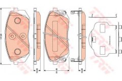 Колодки тормозные дисковые, комплект для HYUNDAI ix35 (LM, EL, ELH) 2.0 CVVT 2009-, код двигателя G4KD, V см3 1998, кВт 110, л.с. 150, бензин, TRW/Lucas GDB3461