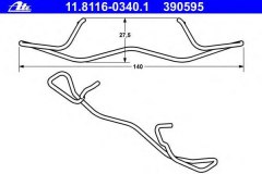 Комплект монтажный тормозных колодок AUDI для FORD C-MAX (DM2) 2.0 CNG 2009-2010, код двигателя SYDA, V см3 1999, кВт 107, л.с. 145, Бензин/природный газ (CNG), Ate 11811603401