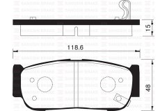 SP1178SNS_=1239 02 колодки дисковые з Santa Fe 2.7 для HYUNDAI SANTA FE I (SM) 2.7 2004-2006, код двигателя G6EA, V см3 2656, кВт 129, л.с. 175, бензин, Sangsin brake SP1178