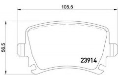 Колодки тормозные дисковые задн AUDI для VW SCIROCCO (137, 138) 1.4 TSI 2013-, код двигателя CXSB,CZCA, V см3 1395, кВт 92, л.с. 125, бензин, Textar 2391401