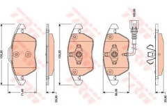 Комплект тормозных колодок, дисковый тормоз для VW GOLF PLUS (5M1, 521) 1.6 MultiFuel 2007-2013, код двигателя CCSA,CMXA, V см3 1595, кВт 75, л.с. 102, Бензин/этанол, TRW/Lucas GDB1807