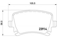 Колодки тормозные дисковые задн AUDI для VW CADDY III Фургон (2KA, 2KH, 2CA, 2CH) 1.9 TDI 2004-2010, код двигателя BJB,BLS, V см3 1896, кВт 77, л.с. 105, Дизель, Textar 2391401