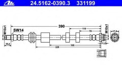 Шланг тормозной передний для FORD MONDEO IV седан (BA7) 1.8 TDCi 2007-2015, код двигателя FFBA, V см3 1753, кВт 74, л.с. 100, Дизель, Ate 24516203903