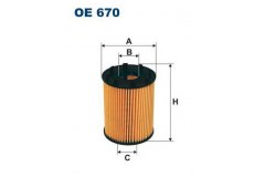 Фильтр масляный для FIAT QUBO (225_) 1.3 D Multijet 2010-, код двигателя 199B1.000, V см3 1248, кВт 70, л.с. 95, Дизель, Filtron OE670