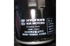 Фильтр масляный для KIA VENGA (YN) 1.6 CVVT 2010-, код двигателя G4FC, V см3 1591, кВт 92, л.с. 125, бензин, Hyundai-KIA 2630035531