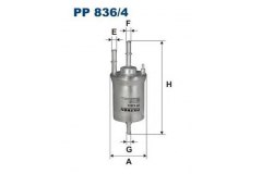 Фильтр топливный PP836 для VW BEETLE (5C1, 5C2) 2.0 TSI 2012-, код двигателя CPLA,CPPA, V см3 1984, кВт 155, л.с. 211, бензин, Filtron PP8364
