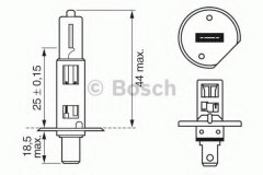 Лампа STANDARD H1 12V 55W 1987302011 для RENAULT CLIO III (BR0/1, CR0/1) 1.2 16V 2005-, код двигателя D4F 764, V см3 1149, кВт 58, л.с. 78, бензин, Bosch 1987302011