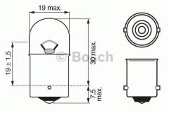 Лампа STANDARD R10W 12V 10W 1987302203 для PEUGEOT 207 CC (WD_) 1.6 16V 2007-, код двигателя 5FS(EP6C),5FW(EP6),EP6, V см3 1598, кВт 88, л.с. 120, бензин, Bosch 1987302203