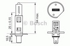 Лампа STANDARD H1 12V 55W 1987302011 для CITROEN C15 (VD-_) 1.9 D 2000-2005, код двигателя WJX(DW8B), V см3 1868, кВт 44, л.с. 60, Дизель, Bosch 1987302011