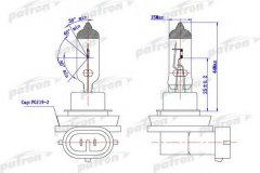 Лампа галогенная H11 LL 12 55 PGJ19-2 для CITROEN C4 I (LC_) 1.6 HDi 2004-2011, код двигателя 9HX(DV6ATED4), V см3 1560, кВт 66, л.с. 90, Дизель, PATRON PLH111255