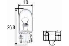 Лампа W5W 12V 8GP003594-121 для PEUGEOT 207 (WA_, WC_) 1.6 HDi 2006-2013, код двигателя 9HV(DV6TED4),9HX(DV6ATED4), V см3 1560, кВт 66, л.с. 90, Дизель, Hella 8GP003594121