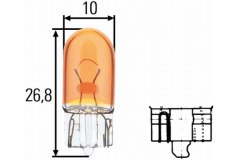 Лампа WY5W 12V 8GP003594-541 для PEUGEOT 207 CC (WD_) 1.6 16V Turbo 2009-, код двигателя 5FR(EP6DT),5FV(EP6CDT), V см3 1598, кВт 115, л.с. 156, бензин, Hella 8GP003594541