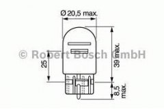 Лампа накаливания W21 для MAZDA 3 (BK) 2.0 2003-2009, код двигателя LF17, V см3 1999, кВт 110, л.с. 150, бензин, Bosch 1987302252