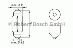 Лампа STANDARD C5W 12V 5W 1987302211 для FORD FOCUS C-MAX 1.6 2003-2007, код двигателя HWDA,HWDB, V см3 1596, кВт 74, л.с. 100, бензин, Bosch 1987302211