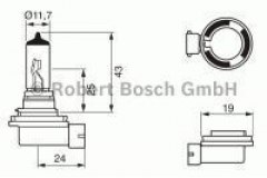 Лампа автомобильная Bosch 1987302084 H11 12V 55W для VW TRANSPORTER V Фургон (7HA, 7HH, 7EA, 7EH) 2.0 2003-2015, код двигателя AXA, V см3 1984, кВт 85, л.с. 115, бензин, Bosch 1987302084