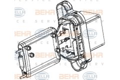 Резистор вентилятора 9ML351332-361 для FORD FOCUS II (DA_, HCP) 1.8 Flexifuel 2006-2012, код двигателя Q7DA, V см3 1798, кВт 92, л.с. 125, Бензин/этанол, Hella 9ML351332361