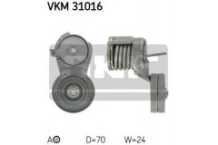 Натяжитель приводного ремня генератора, с кондиционером 1.6 96 VW Golf IV 1.4 16V-1.6 16V 97 A для SKODA OCTAVIA I (1U2) 1.4 16V 2000-2010, код двигателя AXP,BCA, V см3 1390, кВт 55, л.с. 75, бензин, Skf VKM31016