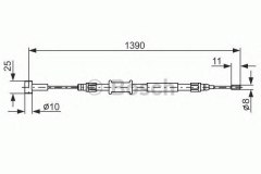 Трос стояночного тормоза для CITROEN JUMPER c бортовой платформой/ходовая часть 2.0 BlueHDi 110 2016-, код двигателя AHM(DW10FUE), V см3 1997, кВт 81, л.с. 110, Дизель, Bosch 1987482213
