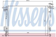 Радиатор, охлаждение двигателя для HYUNDAI ix35 (LM, EL, ELH) 2.0 2010-, код двигателя G4KD, V см3 1998, кВт 120, л.с. 163, бензин, Nissens 67514