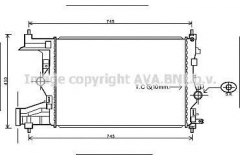 Радиатор системы охлаждения для OPEL ASTRA J седан 1.6 Turbo 2012-, код двигателя A16LET, V см3 1598, кВт 132, л.с. 180, бензин, Ava OLA2485