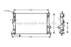 Радиатор системы охлаждения для FORD FOCUS II седан (DB_) 1.8 Flexifuel 2006-2011, код двигателя Q7DA, V см3 1798, кВт 92, л.с. 125, Бензин/этанол, Ava FDA2369
