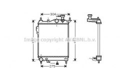 Радиатор для HYUNDAI GETZ (TB) 1.3 i 2002-2004, код двигателя G4EA, V см3 1341, кВт 60, л.с. 82, бензин, Ava HYA2099