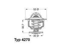 Термостат (с прокладкой) для FORD FIESTA IV (JA_, JB_) 1.8 DI 2000-2002, код двигателя RTN,RTP,RTQ, V см3 1753, кВт 55, л.с. 75, Дизель, Wahler 427088D