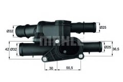 Термостат, охлаждающая жидкость TM 1 105 для VW GOLF IV (1J1) 1.6 2000-2005, код двигателя AVU,BFQ,BJH, V см3 1595, кВт 75, л.с. 102, бензин, Mahle/Knecht TM1105